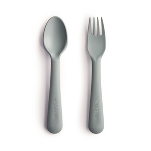 MUSHIE fork and spoon set (sage) | made in Denmark