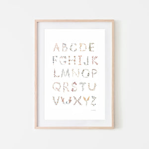MUSHIE alphabet floral poster | printed in Denmark