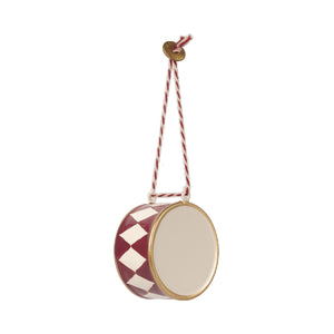 MAILEG metal ornament, large drum - red