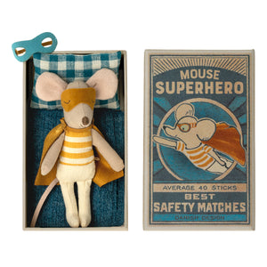 MAILEG super hero mouse, little brother in matchbox