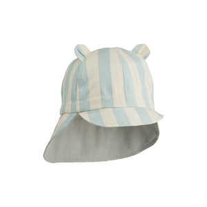 LIEWOOD gorm reversible sun hat - y/d stripe: sea blue/sandy