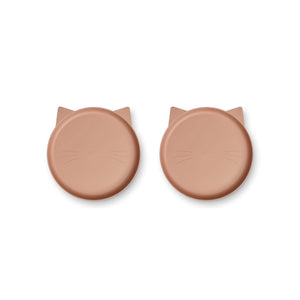 LIEWOOD mae plate 2-pack - cat/pale tuscany