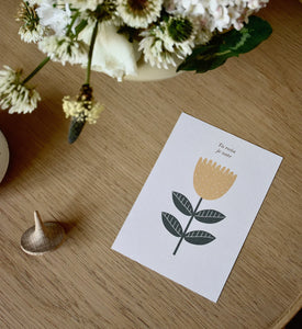 LITTLE OTJA yellow flower card | printed in Slovenia