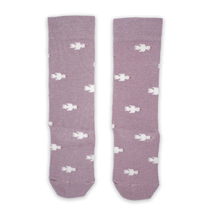 LITTLE OTJA cotton socks little birdie, plum | made in Slovenia