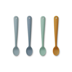 LIEWOOD siv feeding spoon 4-pack - blue multi mix