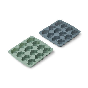 LIEWOOD sonny ice cube tray 2pack - peppermint/whale blue mix