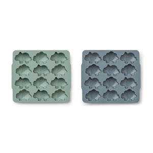 LIEWOOD sonny ice cube tray 2pack - peppermint/whale blue mix