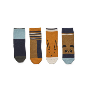 LIEWOOD silas socks 4 pack - olive green multi mix