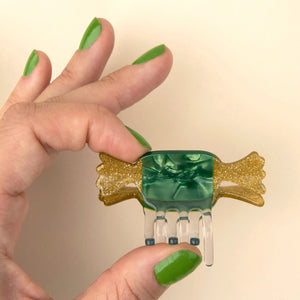 COUCOU SUZETTE green christmas candy mini hair claw