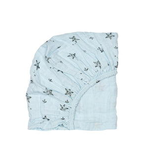 ROSE IN APRIL fitted sheet olivia starfish - iceberg blue | made in Portugal