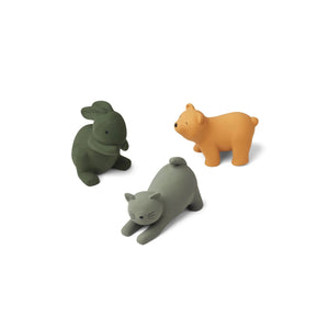 天然橡膠動物玩具 - 綠色 (3件裝)