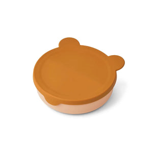 LIEWOOD rosie divider bowl with lid - mr. bear/ mustard/ tuscany rose mix