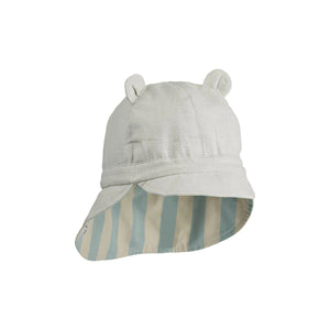 LIEWOOD gorm reversible sun hat - y/d stripe: sea blue/sandy